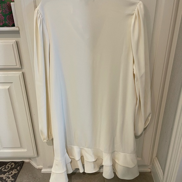 Cream Ruffle Hem Blouse - Picture 3 of 5